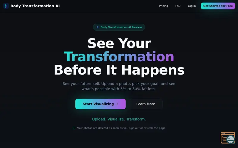 Screenshot of bodytransformationai.me