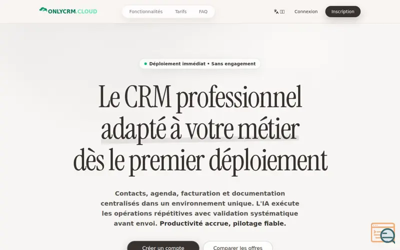 Screenshot of OnlyCRM