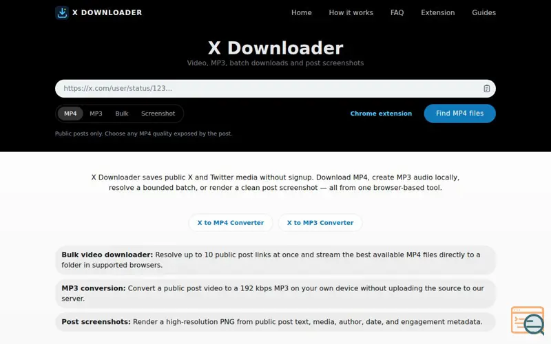 Screenshot of X Downloader