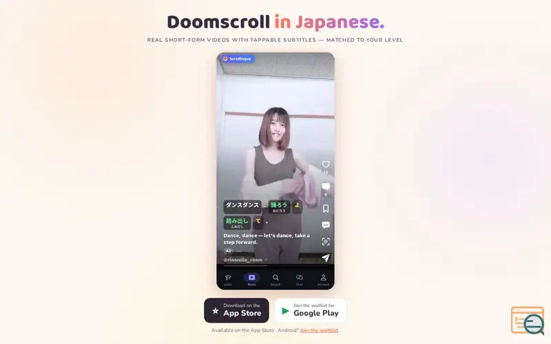 Screenshot of Scrollingua — Learn a language from real reels