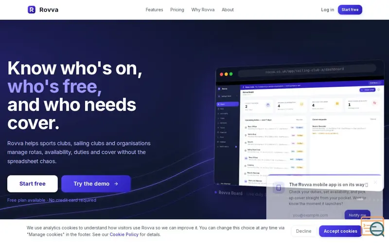 Screenshot of Rovva