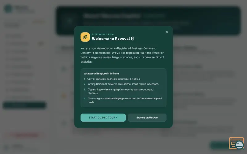 Screenshot of Revuva - AI Reputation Copilot