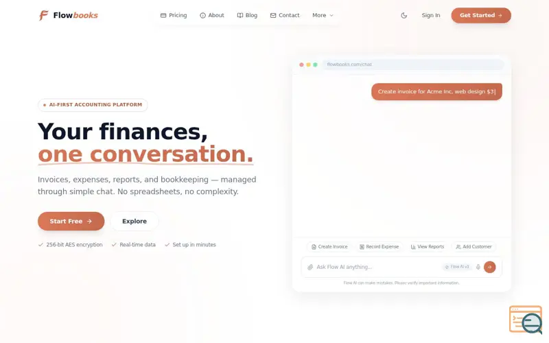 Screenshot of Flowbooks
