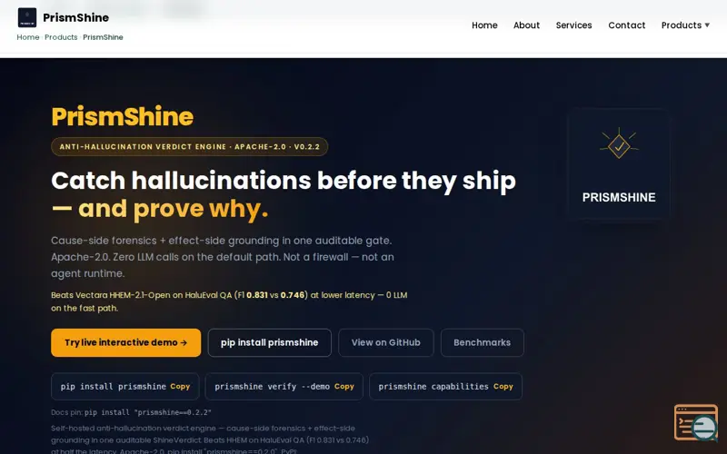Screenshot of PrismShine
