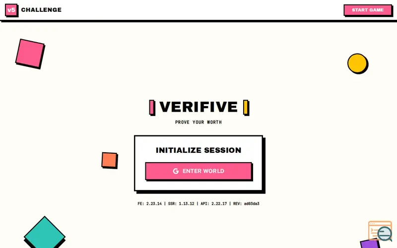 Screenshot of VeriFive