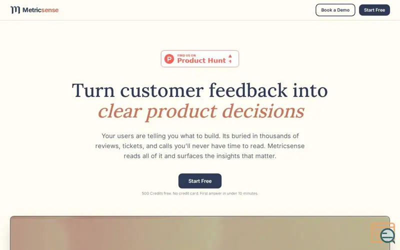 Screenshot of Metricsense