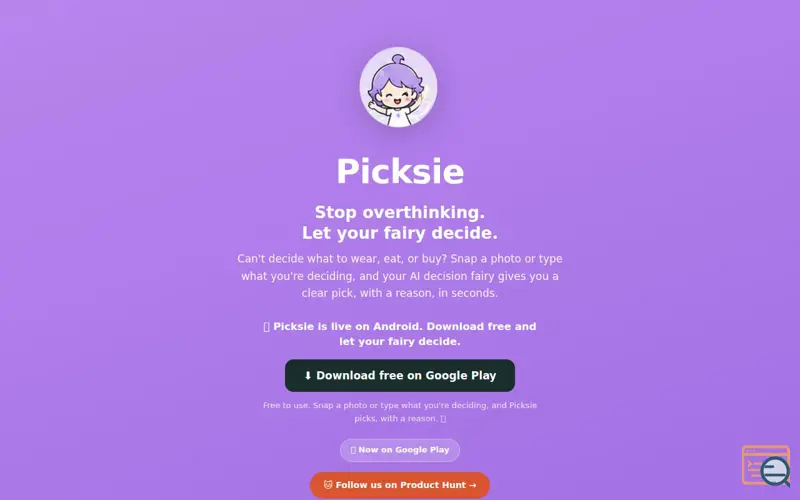 Screenshot of Picksie