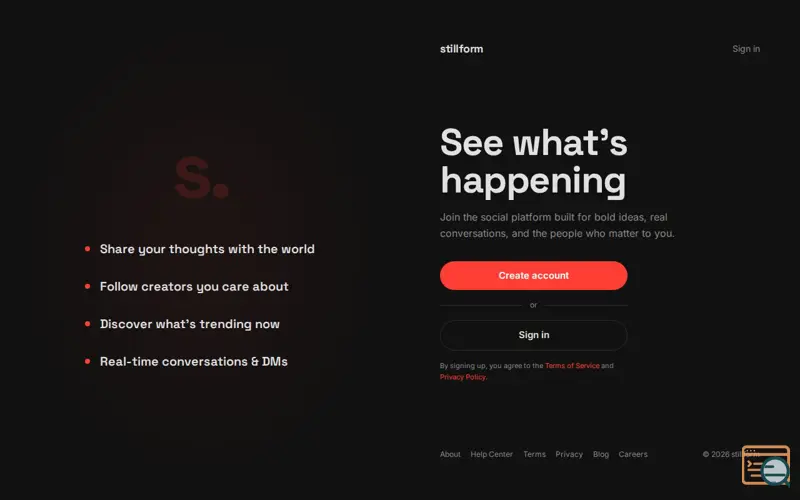 Screenshot of Stillform - Share thoughts to the world