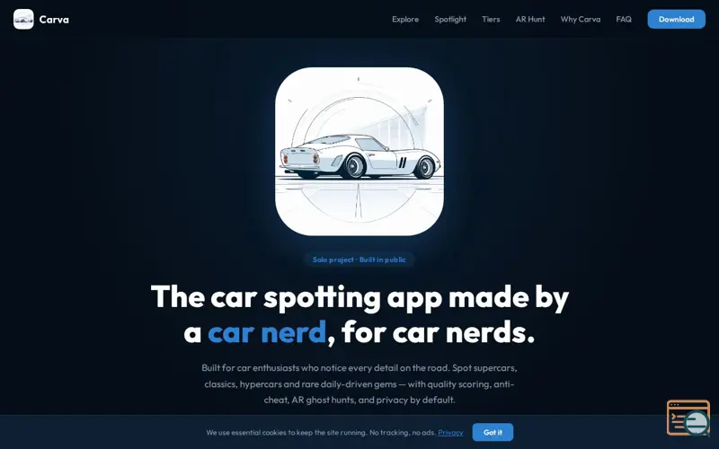 Screenshot of Carva: Spot & Identify Cars