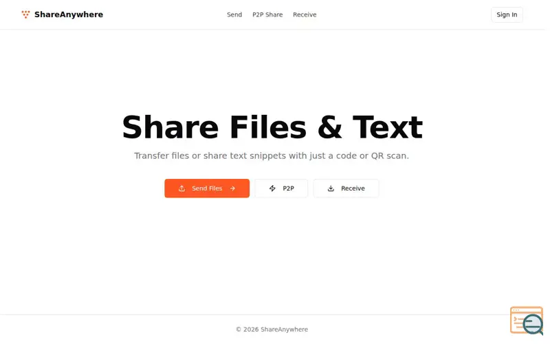 Screenshot of ShareAnywhere