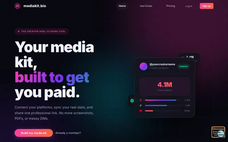 Screenshot of mediakit.bio