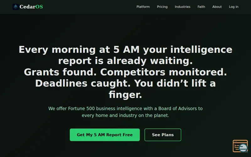 Screenshot of CedarOS AI