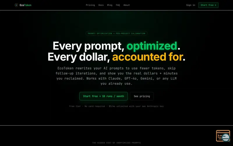 Screenshot of EcoToken