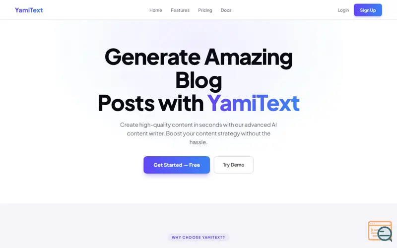 Screenshot of YamiText