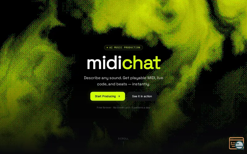 Screenshot of midichat