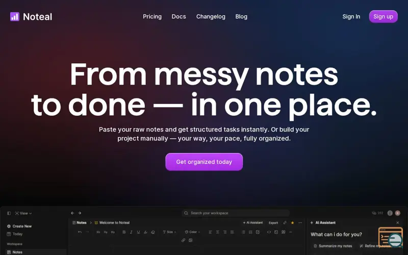 Screenshot of Noteal