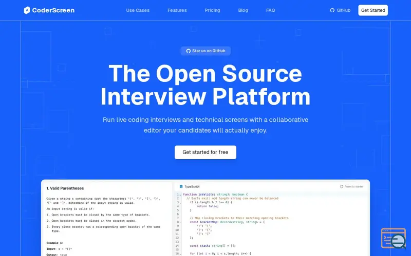 Screenshot of CoderScreen