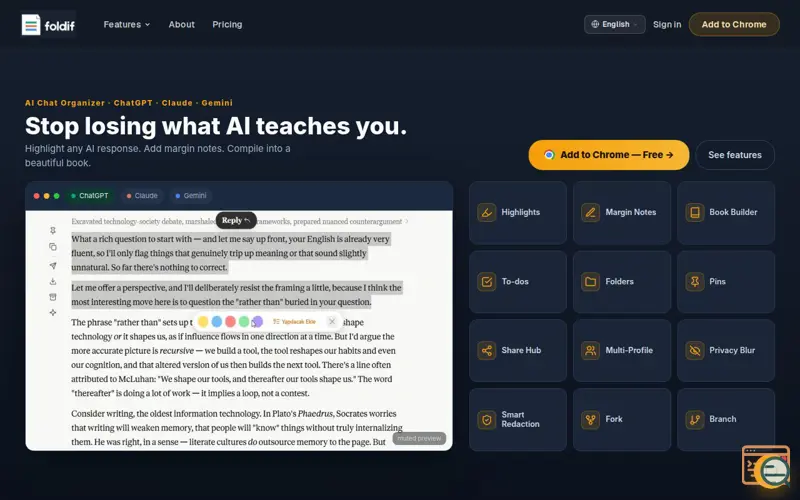 Screenshot of Foldif