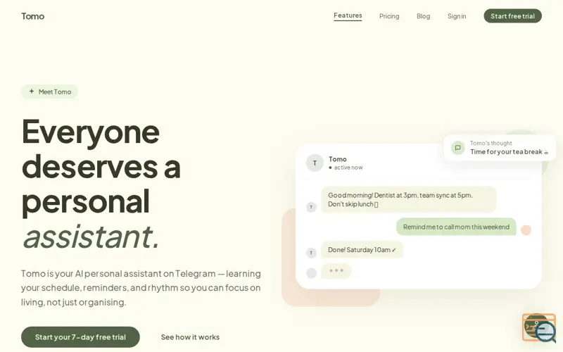 Screenshot of Tomo