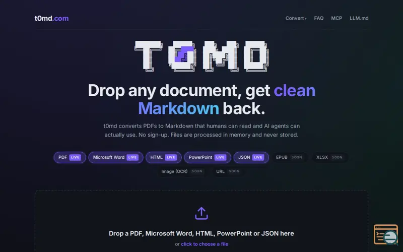 Screenshot of t0md