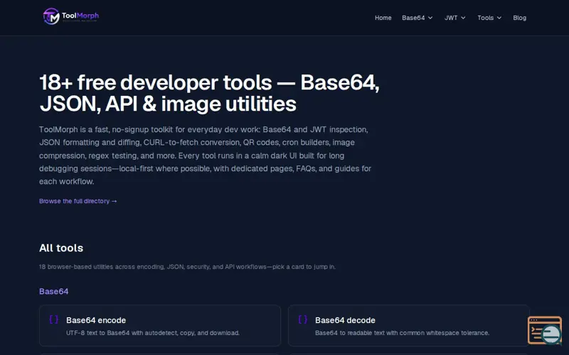 Screenshot of ToolMorph