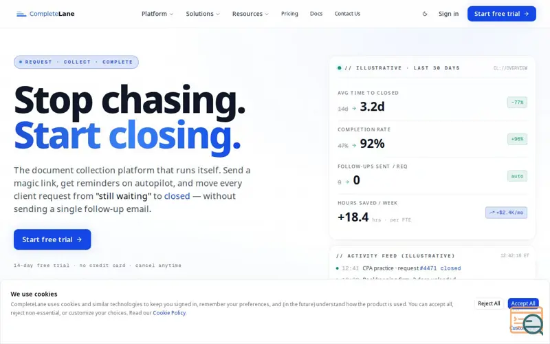 Screenshot of CompleteLane
