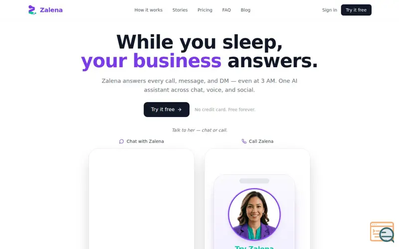 Screenshot of Zalena AI