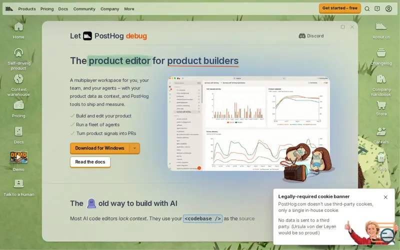 Screenshot of PostHog Desktop