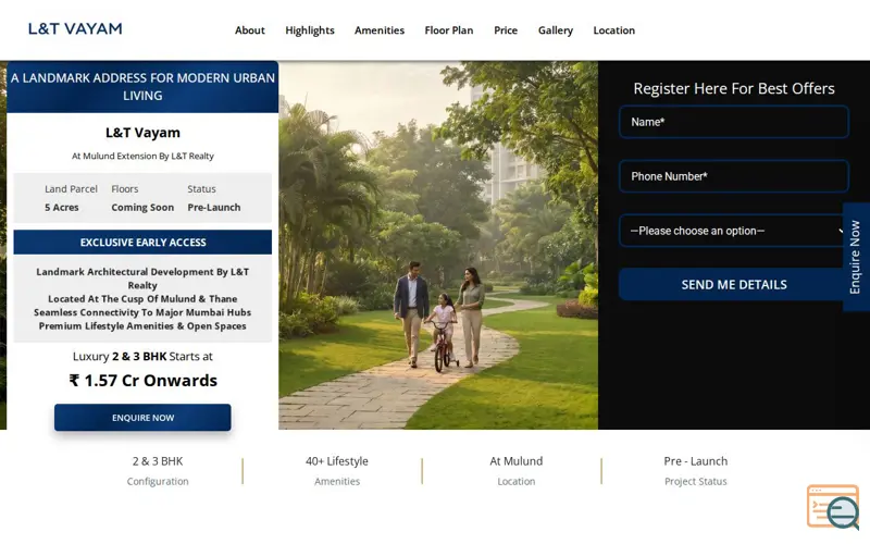 Screenshot of L&T Vayam