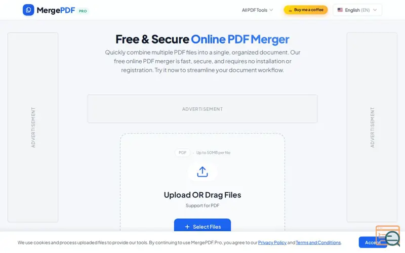 Screenshot of @mergepdf.pro