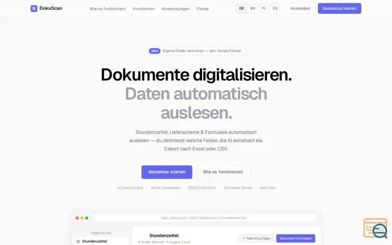 Screenshot of DokuScan