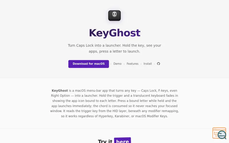 Screenshot of KeyGhost