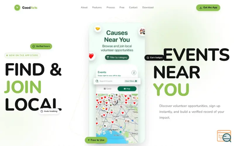 Screenshot of GoodActs App
