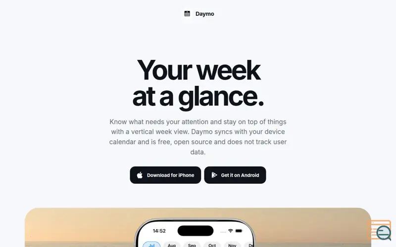 Screenshot of Daymo