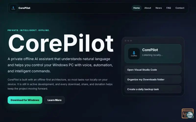 Screenshot of CorePilot