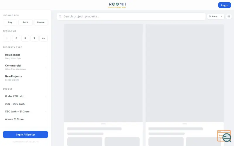 Screenshot of Roomii