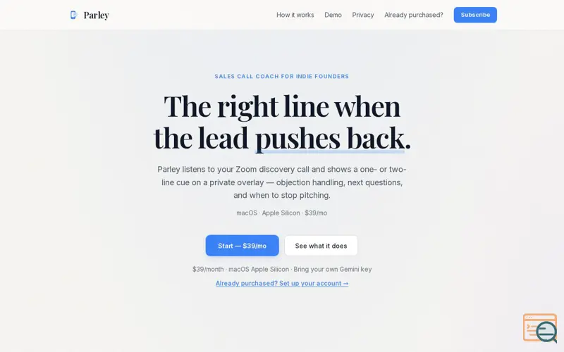 Screenshot of Parley
