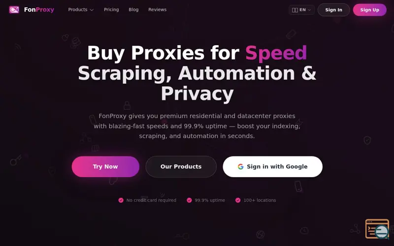 Screenshot of FonProxy