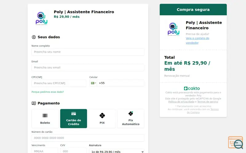 Screenshot of Poly, a launch using MercadoPago