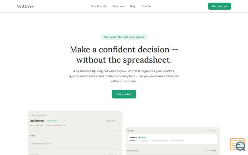 Screenshot of VettDesk