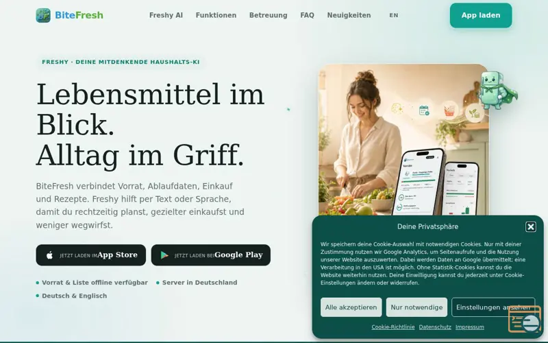 Screenshot of BiteFresh, a launch using Rank Math