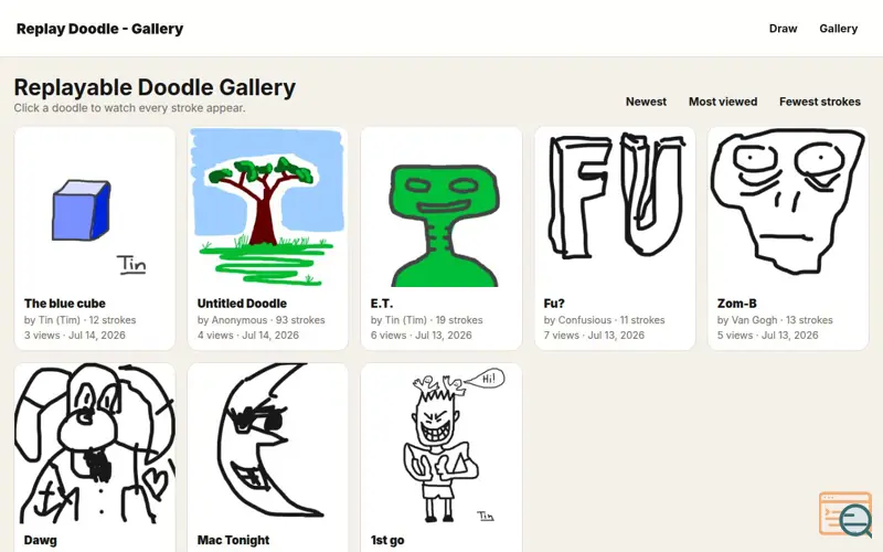 Screenshot of Replay Doodle
