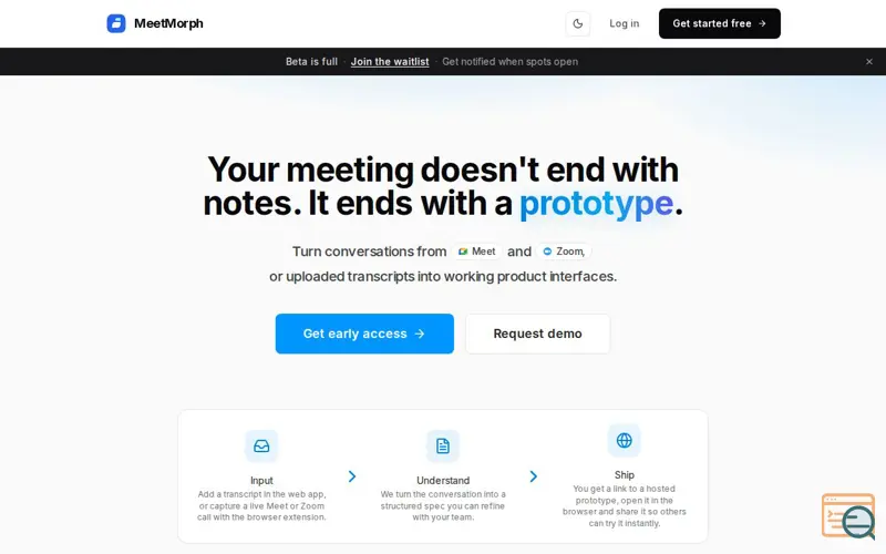 Screenshot of MeetMorph