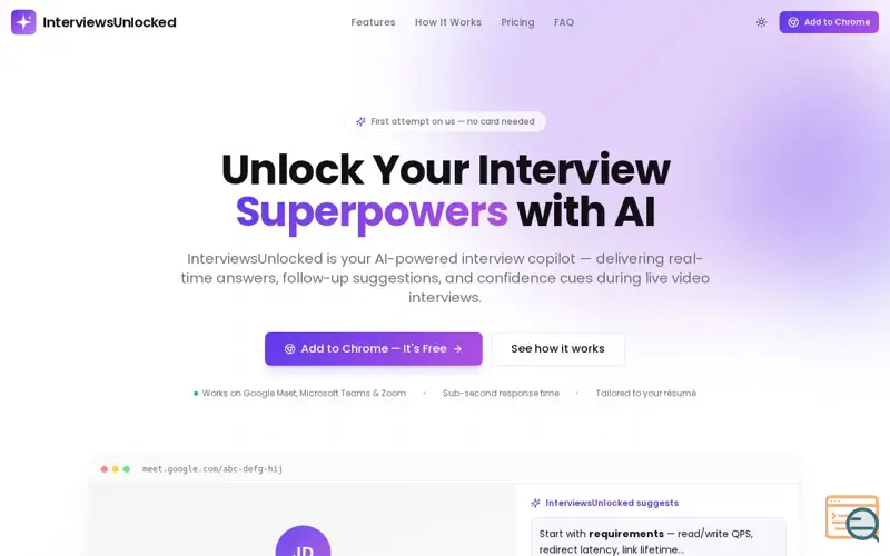 Screenshot of InterviewsUnlocked
