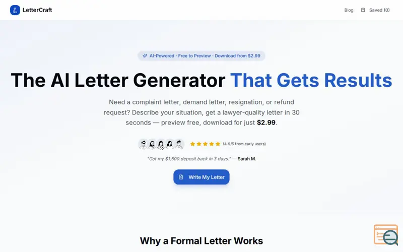 Screenshot of LetterCraft