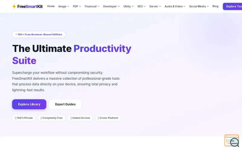 Screenshot of FreeSmartKit — 160+ Free Online Tools for Maximum Productivity