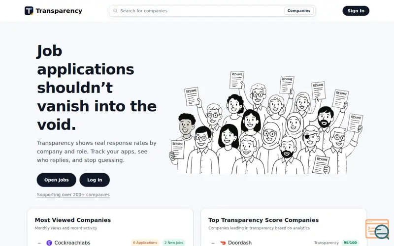Screenshot of Transparency