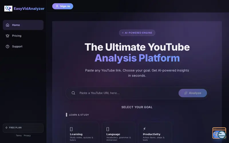 Screenshot of EasyVidAnalyzer