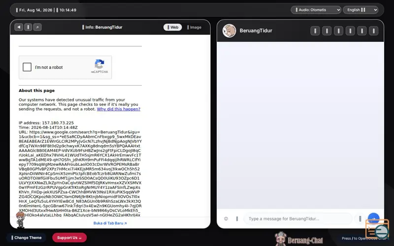 Screenshot of BeruangTidur Chat