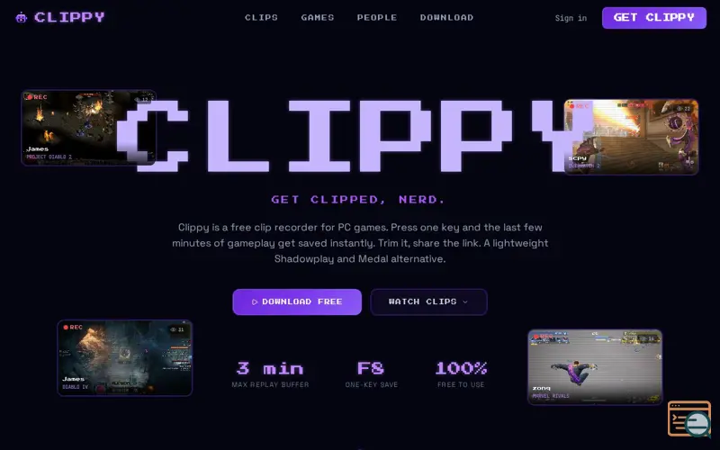 Screenshot of Clippy, a launch using Steam